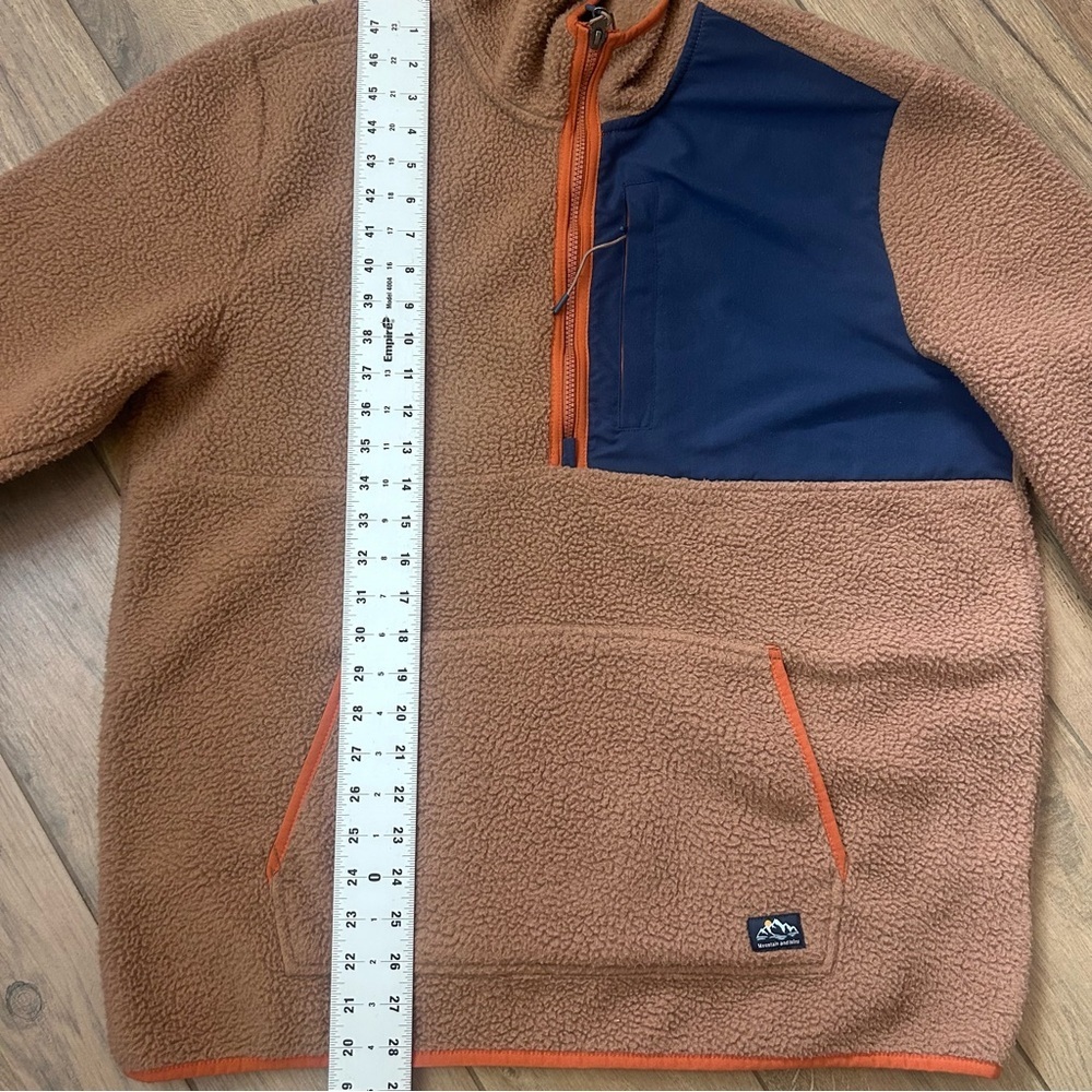 Mountain & Isles Half Zip Heavy Fleece Hooded Jacket Spice Southwest Baja Med - Picture 9 of 13